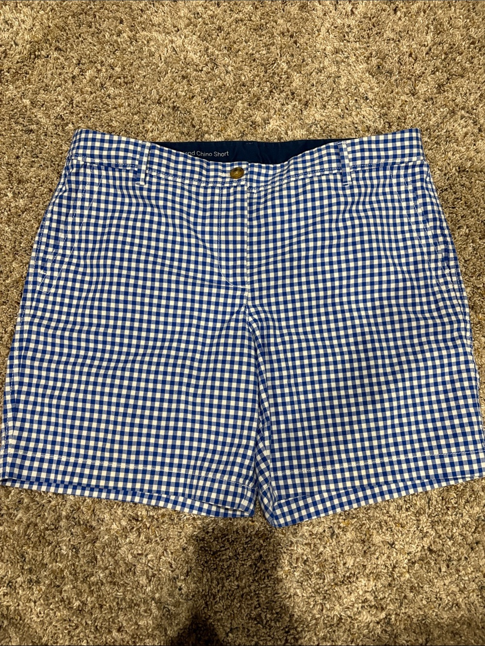 Talbots Blue and White Gingham Chino Shorts